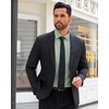 image:imageMens Dress Shirt Long Sleeve Wrinkle Free Stretch Button Down ShirtSage Green