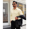 image:imageMens Dress Shirt Long Sleeve Wrinkle Free Stretch Button Down ShirtYellow