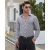 image:imageMens Dress Shirts Long Sleeve Wrinkle Free Business Button Up ShirtsGrey