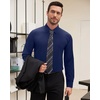 image:imageMens Dress Shirts Long Sleeve Wrinkle Free Business Button Up ShirtsNavy Blue