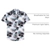 image:imageMens Hawaiian Shirt Summer Beach Casual Short Sleeve Button Down ShirtsBlack White Palm
