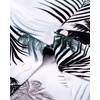 image:imageMens Hawaiian Shirt Summer Beach Casual Short Sleeve Button Down ShirtsBlack White Palm