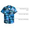 image:imageMens Hawaiian Shirt Summer Beach Casual Short Sleeve Button Down ShirtsBlue Beach