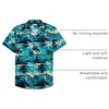 image:imageMens Hawaiian Shirt Summer Beach Casual Short Sleeve Button Down ShirtsDark Green Beach