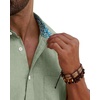 image:imageMens Linen Shirt Short Sleeve Button Down Shirt Casual Beach Wedding ShirtsGreen