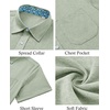 image:imageMens Linen Shirt Short Sleeve Button Down Shirt Casual Beach Wedding ShirtsGreen