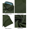 image:imageMens Linen Shirt Short Sleeve Button Down Shirt Casual Beach Wedding ShirtsOlive Green
