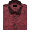 image:imageMens Paisley Dress Shirt Long Sleeve Button Down Floral Shirt Party WeddingBlack Red
