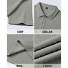 image:imageMens Polo Shirts Short Sleeve Textured Knit Casual Stretchy Golf ShirtsGrey