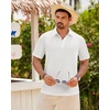 image:imageMens Polo Shirts Short Sleeve Textured Knit Casual Stretchy Golf ShirtsWhite