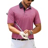 image:imageMens Polo Shirts Stretch Dry Fit Printed Golf Shirt Summer Party Beach TopsBlack Pink Flower