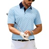 image:imageMens Polo Shirts Stretch Dry Fit Printed Golf Shirt Summer Party Beach TopsLight Blue Golfs Club