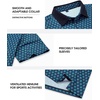 image:imageMens Polo Shirts Stretch Dry Fit Printed Golf Shirt Summer Party Beach TopsNavy Teal Flower