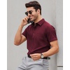 image:imageMens Short Sleeve Dress Shirt Wrinkle Free Summer Button Down ShirtsAwine Red