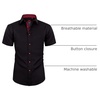 image:imageMens Short Sleeve Dress Shirt Wrinkle Free Summer Button Down ShirtsBlack Red