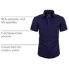 image:imageMens Short Sleeve Dress Shirt Wrinkle Free Summer Button Down ShirtsNavy Blue
