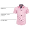 image:imageMens Short Sleeve Dress Shirt Wrinkle Free Summer Button Down ShirtsPink