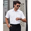 image:imageMens Short Sleeve Dress Shirt Wrinkle Free Summer Button Down ShirtsWhite