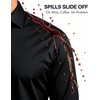image:imageMens SilkBlend Dress Shirt Long Sleeve Regular Fit Button Down ShirtsBlack