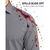 image:imageMens SilkBlend Dress Shirt Long Sleeve Regular Fit Button Down ShirtsGrey