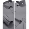 image:imageMens SilkBlend Dress Shirt Long Sleeve Regular Fit Button Down ShirtsGrey