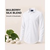 image:imageMens SilkBlend Dress Shirt Long Sleeve Regular Fit Button Down ShirtsWhite