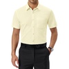 image:imageAlimens amp Gentle Mens Dress Shirt Short Sleeve Pocket Button Down ShirtYellow