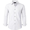 image:imageAlimens amp Gentle Mens Dress Shirts Stretch Long Sleeve Formal Business Wedding Button Down Shirt Wrinkle FreeWhite