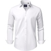 image:imageAlimens amp Gentle Mens Dress Shirts Transitional Weather Long Sleeve Stretch WrinkleFree Button Down TopWhite