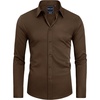 image:imageAlimens amp Gentle Mens Stain Shield Dress Shirts Slim Fit Button Down ShirtBrown