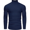 image:imageAlimens amp Gentle Mens Turtleneck Sweater Slim Fit Cable Knitted Casual Pullover Lightweight Ribbed Long Sleeve SweatersNavy Blue