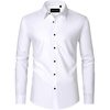 image:imageMens Dress Shirts Long Sleeve Wrinkle Free Business Button Down ShirtWhite