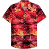 image:imageMens Hawaiian Shirt Summer Beach Casual Short Sleeve Button Down Shirts1609 Red