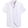 image:imageMens Oxford Dress Shirt Short Sleeve Button Down Collar Summer Casual ShirtAll White