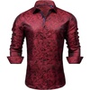 image:imageMens Paisley Dress Shirt Long Sleeve Button Down Floral Shirt Party WeddingBlack Red