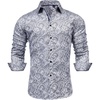 image:imageMens Paisley Dress Shirt Long Sleeve Button Down Floral Shirt Party WeddingSilver