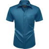 image:imageMens Short Sleeve Dress Shirt Wrinkle Free Summer Button Down ShirtsAzure Blue