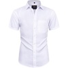 image:imageMens Short Sleeve Dress Shirt Wrinkle Free Summer Button Down ShirtsWhite