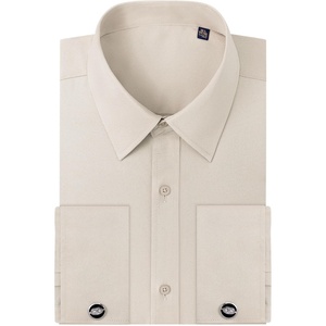 image:imageAlimens amp Gentle French Cuff Regular Fit Dress Shirts Cufflink IncludedLight Khaki