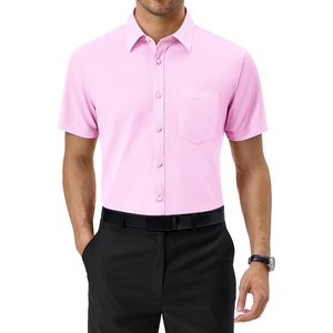 image:imageAlimens amp Gentle Mens Dress Shirt Short Sleeve Pocket Button Down ShirtPink