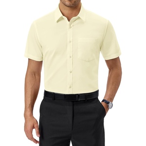 image:imageAlimens amp Gentle Mens Dress Shirt Short Sleeve Pocket Button Down ShirtYellow
