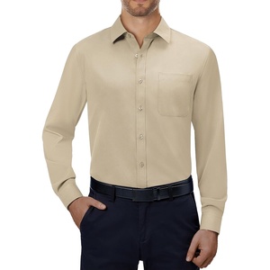 image:imageAlimens amp Gentle Mens Dress Shirts Long Sleeve Stretch Button Down ShirtKhaki