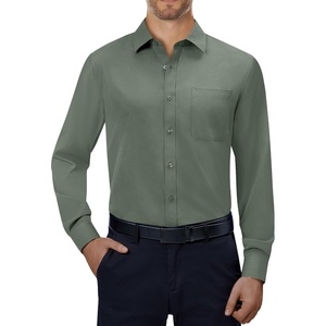 image:imageAlimens amp Gentle Mens Dress Shirts Long Sleeve Stretch Button Down ShirtLight Green