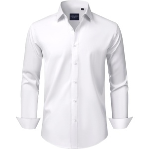 image:imageAlimens amp Gentle Mens Dress Shirts Transitional Weather Long Sleeve Stretch WrinkleFree Button Down TopWhite