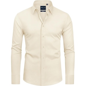 image:imageAlimens amp Gentle Mens Stain Shield Dress Shirts Slim Fit Button Down ShirtBeige