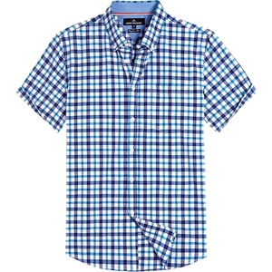 image:imageAlimens amp Gentle Plaid Mens Short Sleeve Button Down Shirts with PocketBlue Navy Check