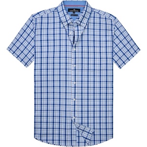 image:imageAlimens amp Gentle Plaid Mens Short Sleeve Button Down Shirts with PocketBlue Navy Plaid