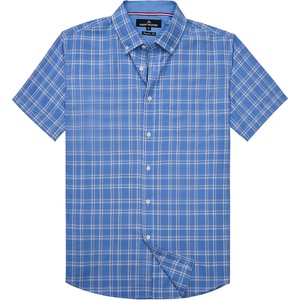image:imageAlimens amp Gentle Plaid Mens Short Sleeve Button Down Shirts with PocketBlue Plaid