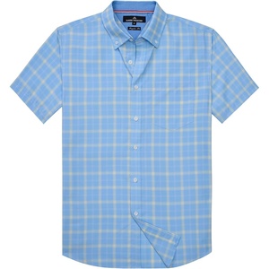 image:imageAlimens amp Gentle Plaid Mens Short Sleeve Button Down Shirts with PocketBlue Yellow Plaid