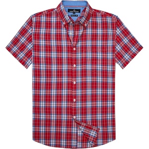 image:imageAlimens amp Gentle Plaid Mens Short Sleeve Button Down Shirts with PocketRed Blue Plaid